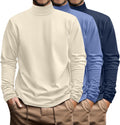 Ficerd Men's Big and Tall Turtleneck Shirts 3 Pack for Comfort