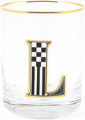 Monogram Tumbler Glass with Letter, 14 Ounces - Elegant Everyday Cup
