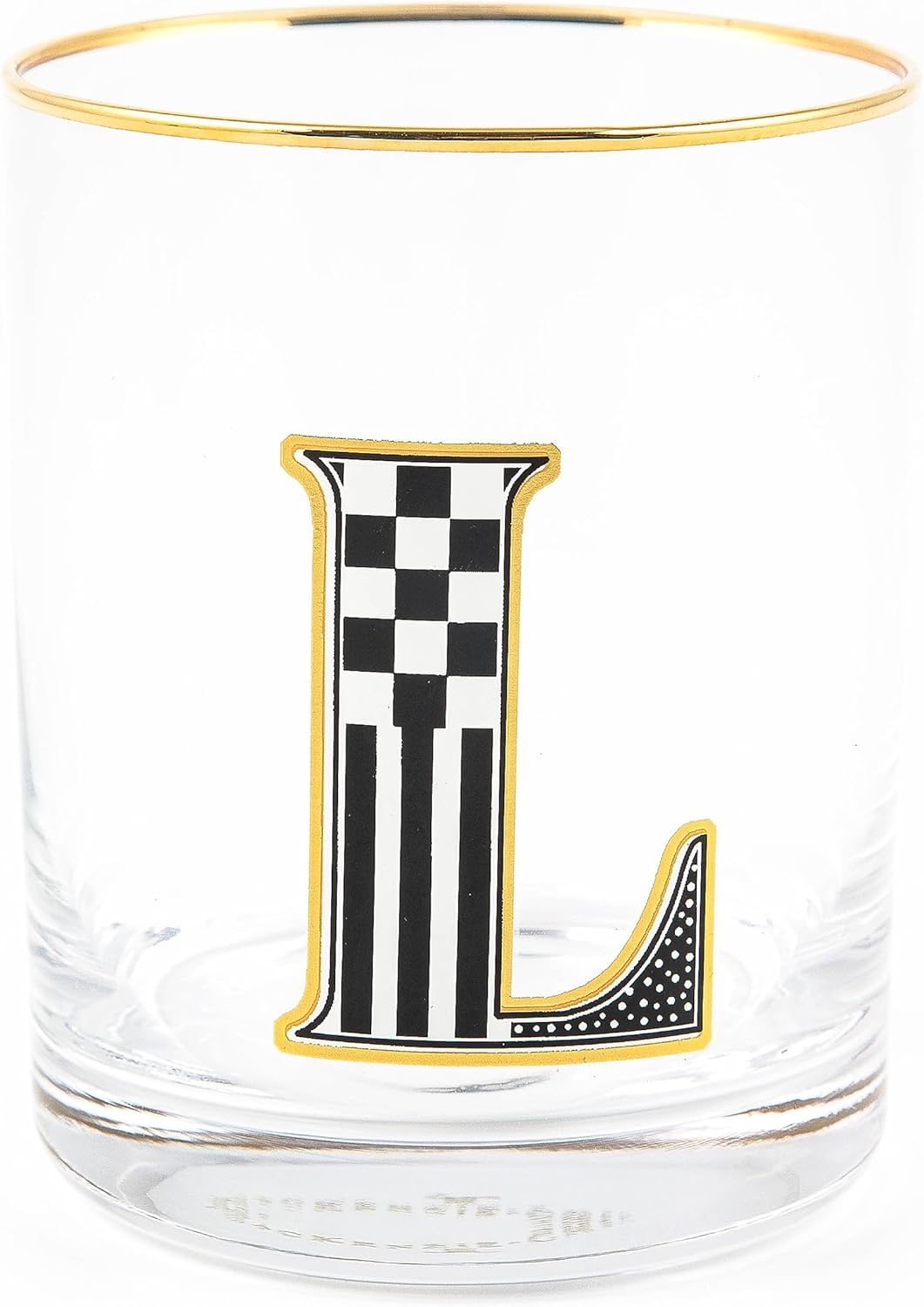 MACKENZIE-CHILDS Monogram Tumbler - Unique Glass Cup for Drinks