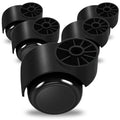 2 Inch Black Silent Stemless Caster for Office Chairs - Quiet Mobility