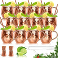 Moscow Mule Copper Mugs Set of 12 - 18oz Copper Plated Stainless Steel