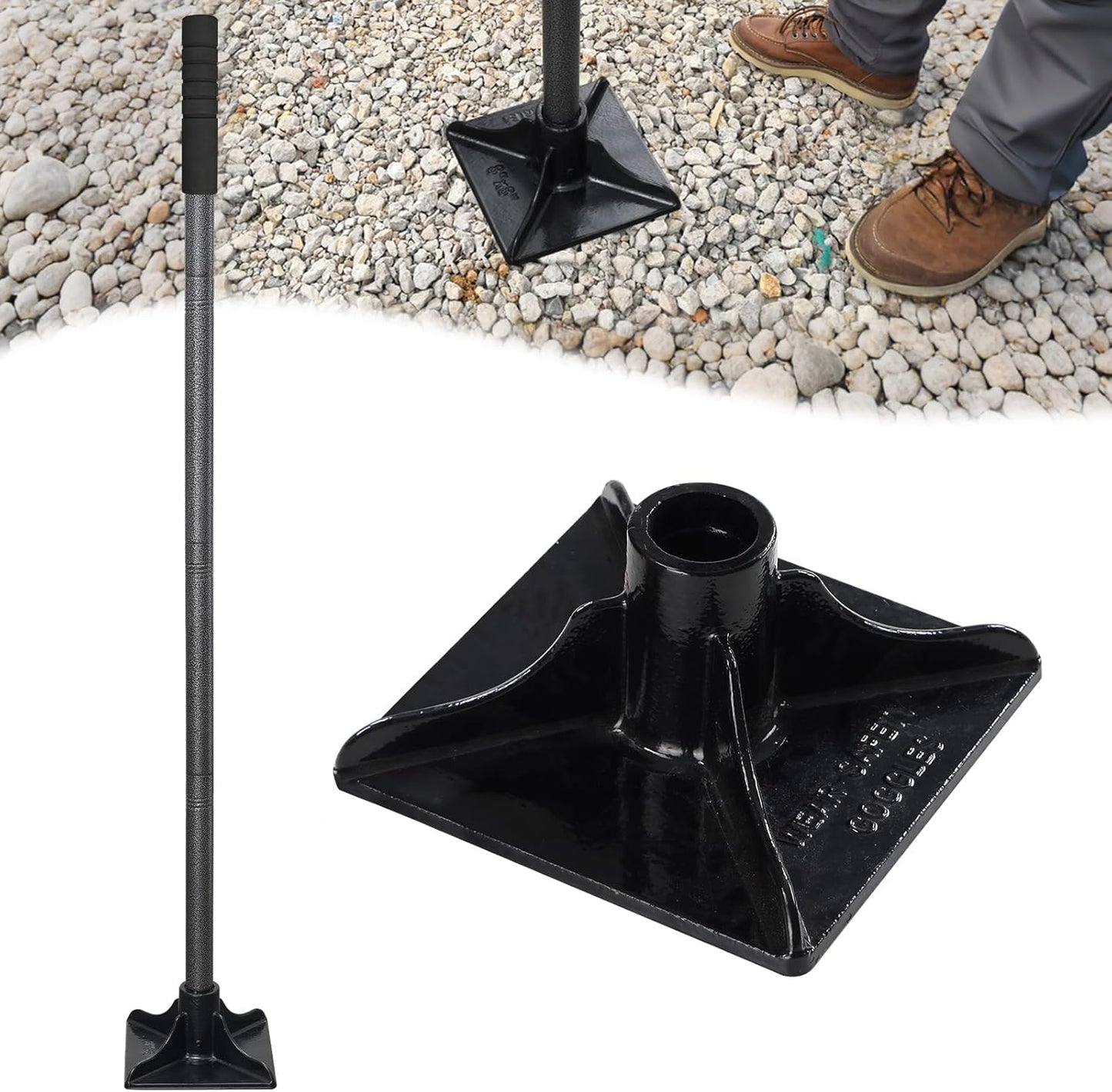 Heavy Duty Tamper Tool for Landscaping and Leveling Soil Tasks