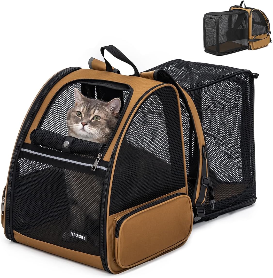 Expandable Cat Backpack Carrier for Travel with Pets and Dogs