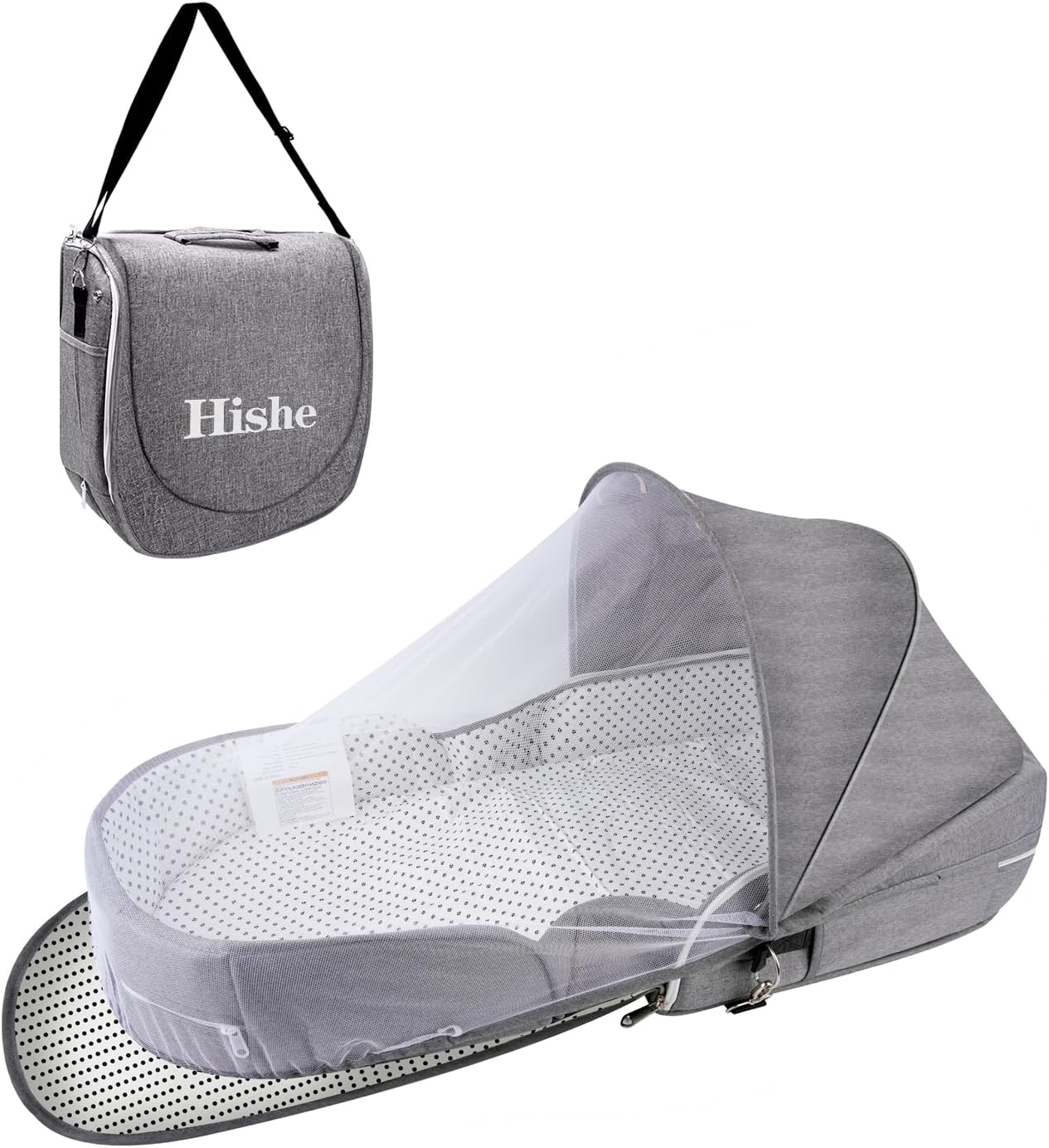 Portable Baby Travel Bassinet with Mosquito Net & Canopy