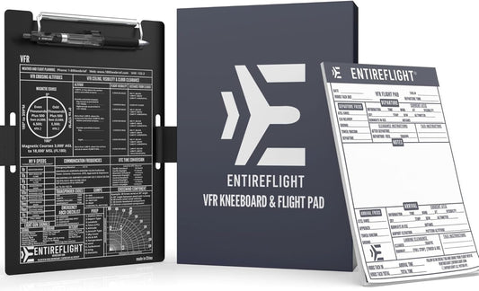 EntireFlight Aviation Pilot Kneeboard VFR Black for Pilots