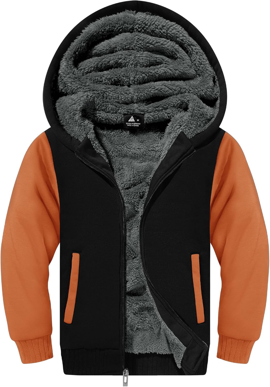 Boys Zip Up Fleece Lined Hoodie for Warmth and Comfort