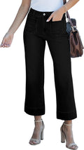 Wide Leg Jeans for Women High Waisted Flare Cropped - Comfortable Fit