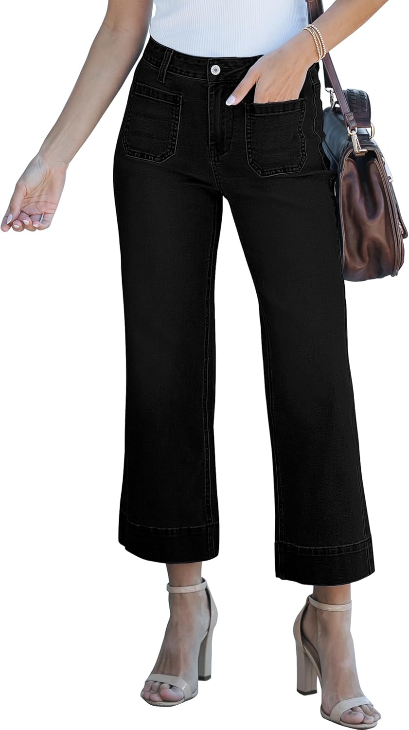 Luvamia Wide Leg Jeans for Women - Trendy High Waisted Flare