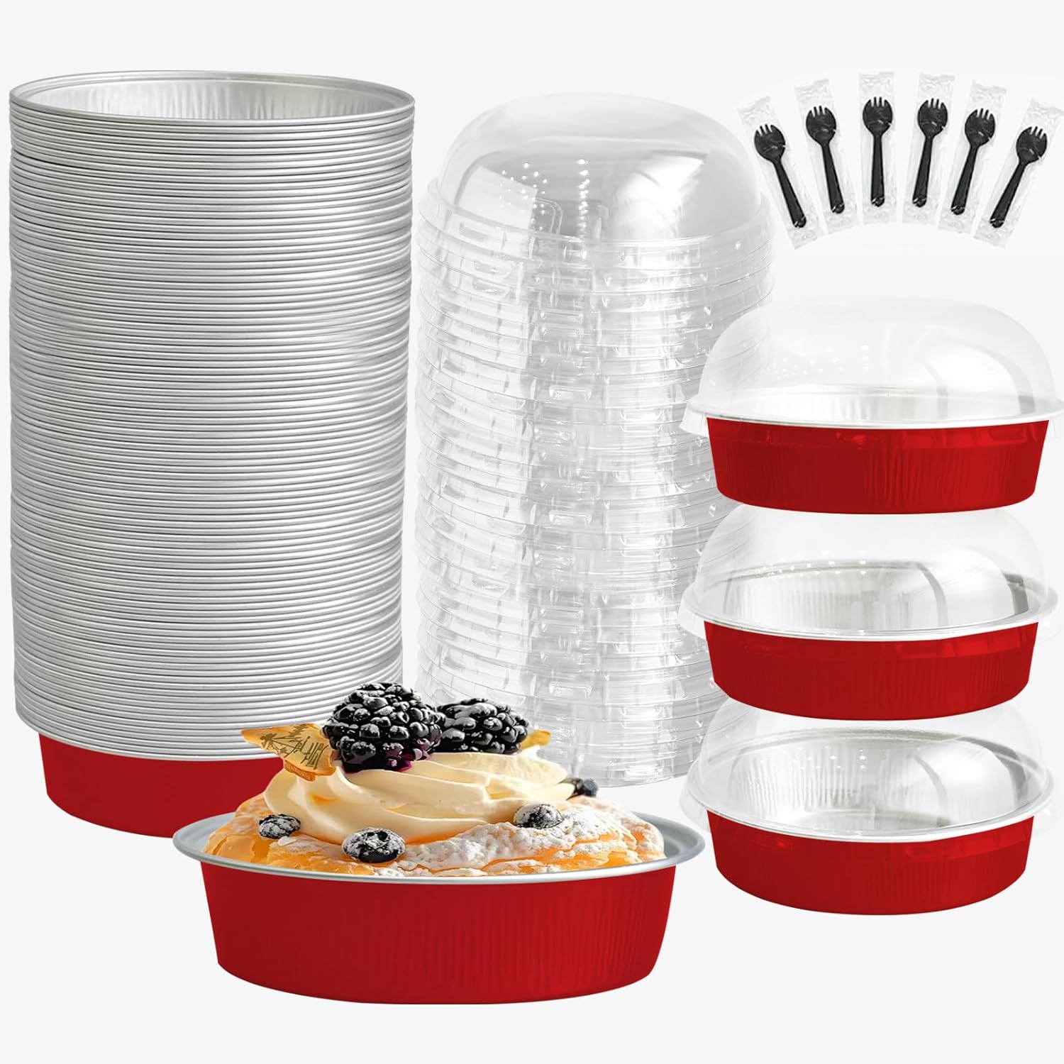 Mini Cake Pans With Lids For Baking Small Desserts 7 Oz