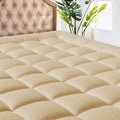 King Size Mattress Pad 78x80 in Beige - Cooling Quilted Topper