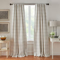 Gray 52x108 Windowpane Plaid Blackout Curtain Panel - Farmhouse Style