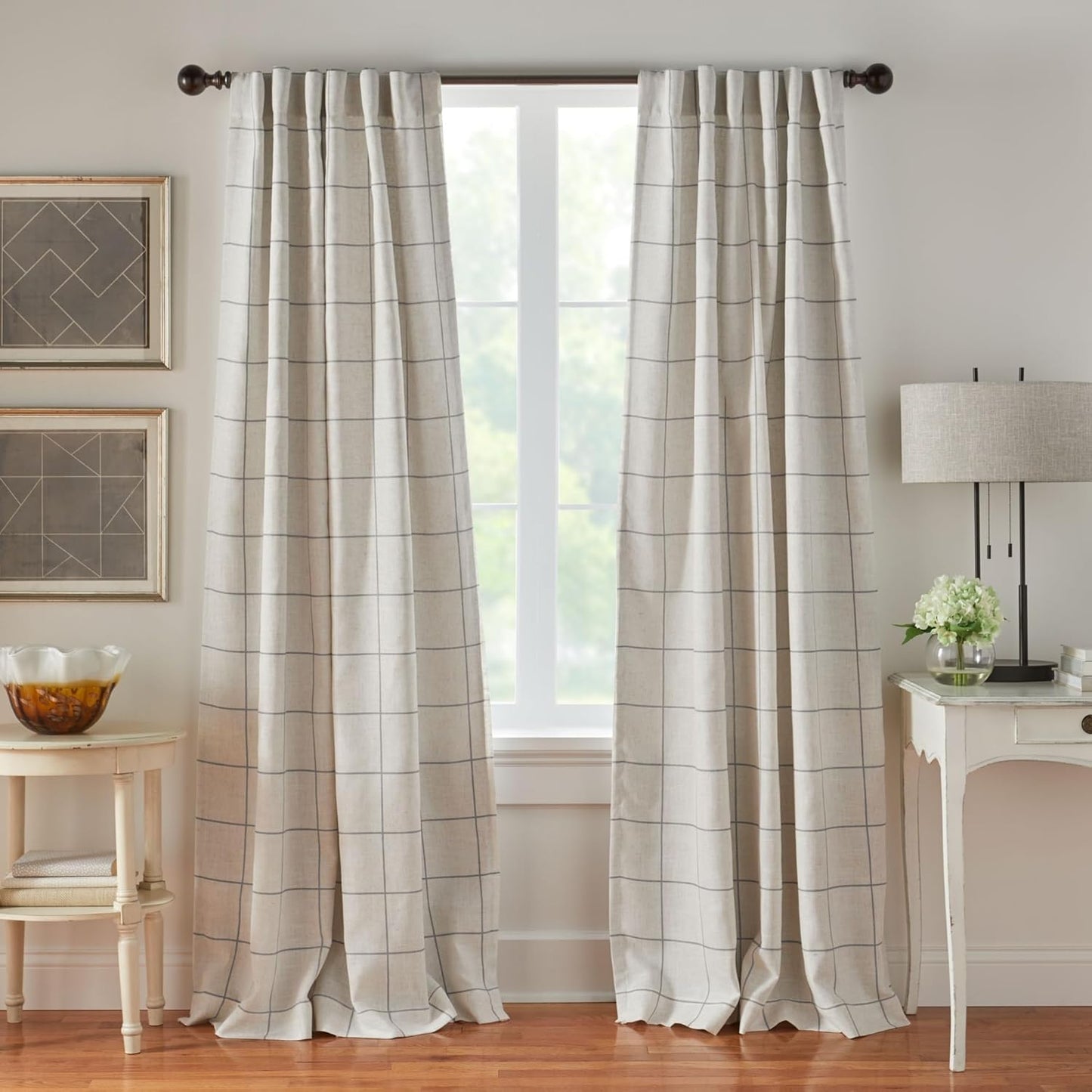 Brighton Windowpane Plaid Blackout Curtain for Modern Homes