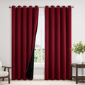 100% Blackout Curtains 60 x 84 in Burgundy - 2 Panels Set for Bedrooms