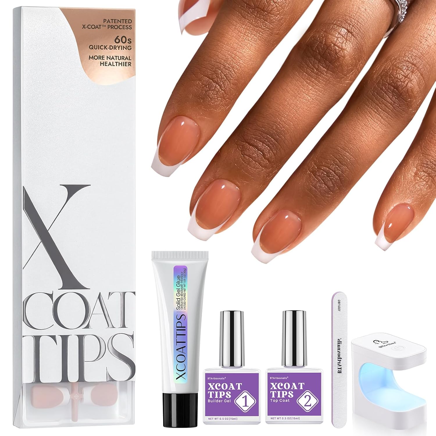 BTArtboxnails XCOATTIPS Gel Nail Kit for Stunning French Tips