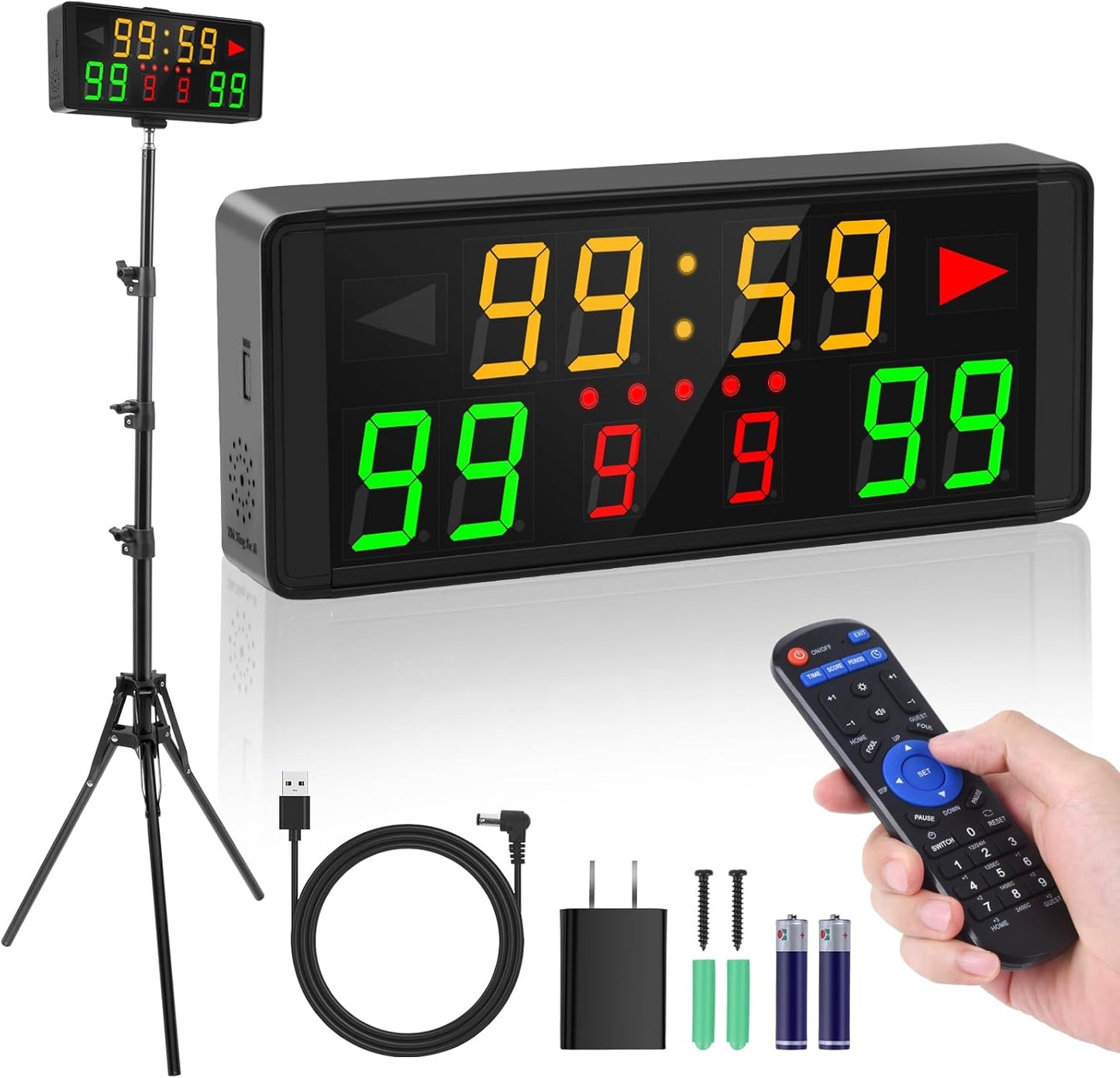 LED Electronic Scoreboard with Remote for Basketball & More