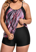 Plus Size Tankini Swimsuit Two Piece Tummy Control (Style KZV2)