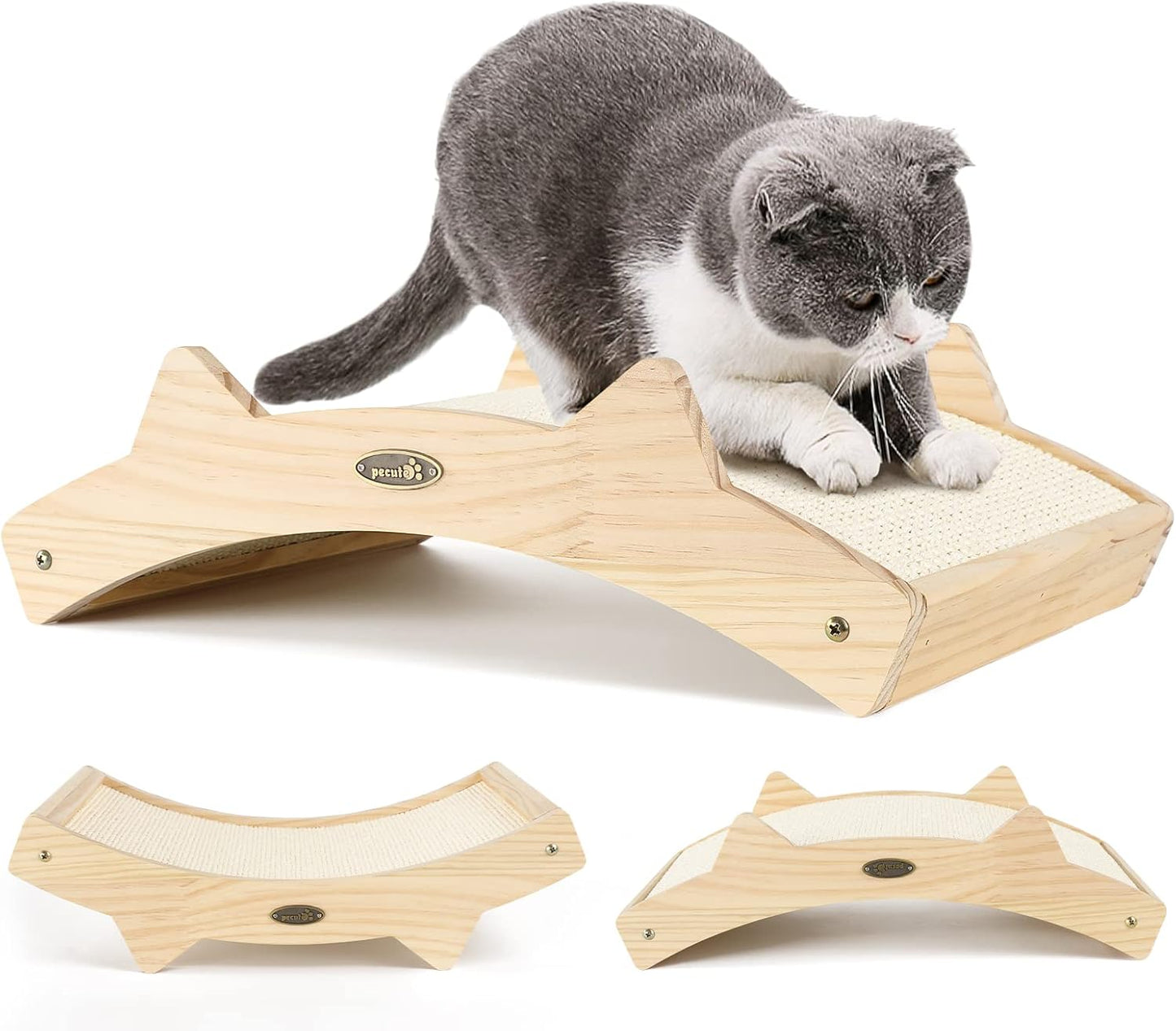Double-Sided Cat Scratcher for Indoor Cats with Natural Sisal