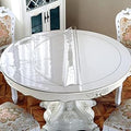 Clear Round Table Protector 54 in 1.5mm Thick - Clear PVC Table Cover