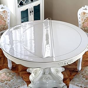 OstepDecor Clear Round Table Protector 54in for Dining Room Use