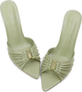 iiimmu Peep Toe High Heels 3.5 Inch Stiletto Mules for Fashion