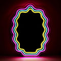 Wavy Neon Mirror 16.9 in x 12.7 in LED Wave Mirror - Vibrant Room