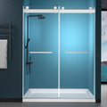 GETPRO Sliding Shower Door 57-60 in x 79 in - Frameless Double Sliding