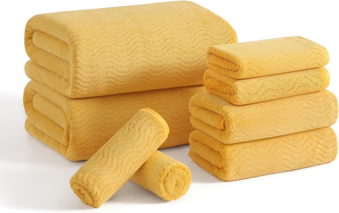 Ultra Soft 8 Piece Bath Towel Set for Home and Spa Use