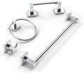 Ruacq Chrome 4pc Bathroom Hardware Set - Sleek Wall Mounted