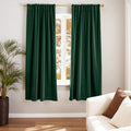 Emerald Green Velvet Curtains 72 in - 95% Blackout Thermal Panels
