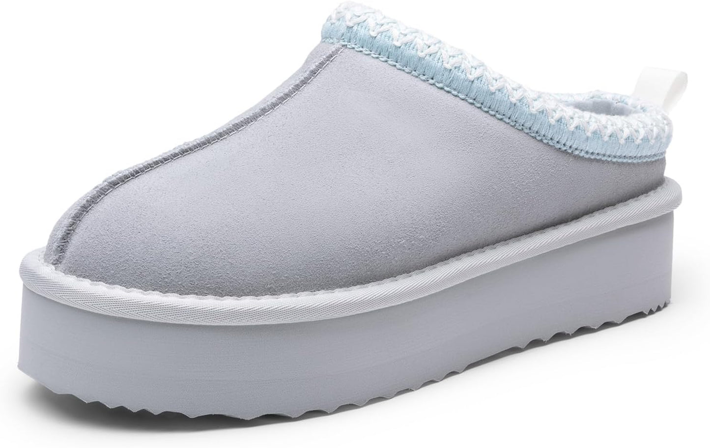 DREAM PAIRS Women's Genuine Suede Platform Slippers for Comfort