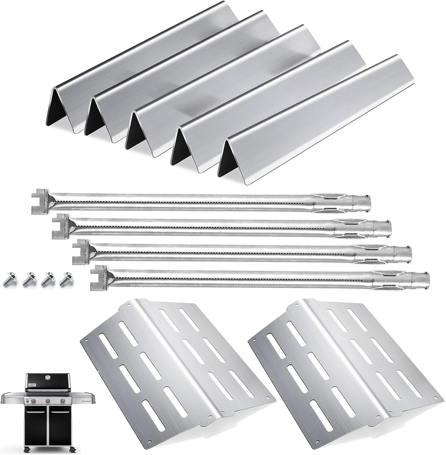 Flavorizer Bars Heat Deflector Burner Tube Set for Weber Grills