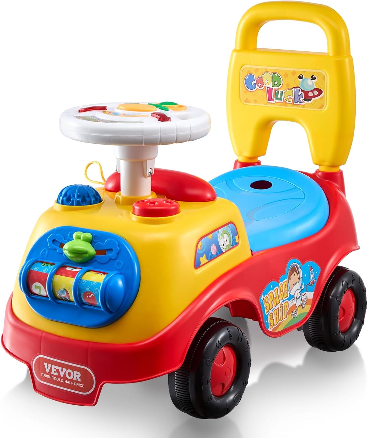VEVOR Ride On Push Car for Toddlers with Music and Storage