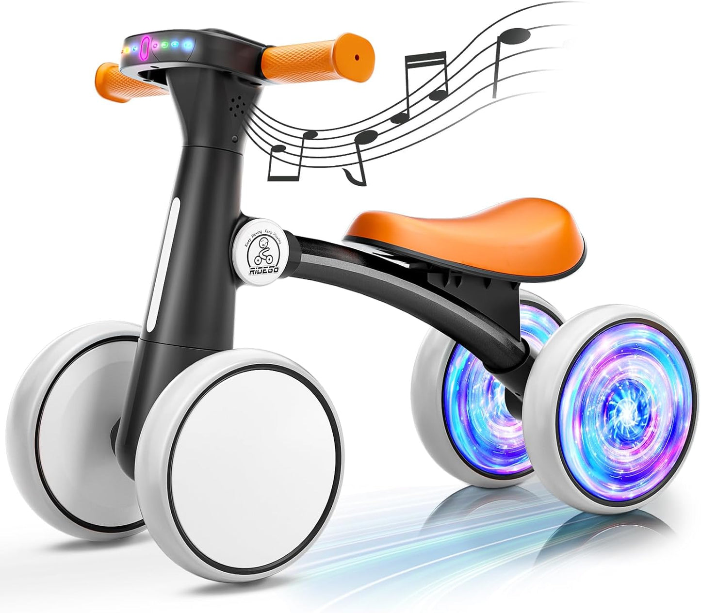 Ridego Colorful Lighting Baby Balance Bike for 1 Year Olds