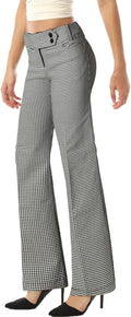 Women's Plaid Bootcut Dress Pants - Ultra Stretch Comfort