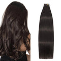 Tape in Hair Extensions Human Hair Dark Brown 20 Pcs Pack - Natural