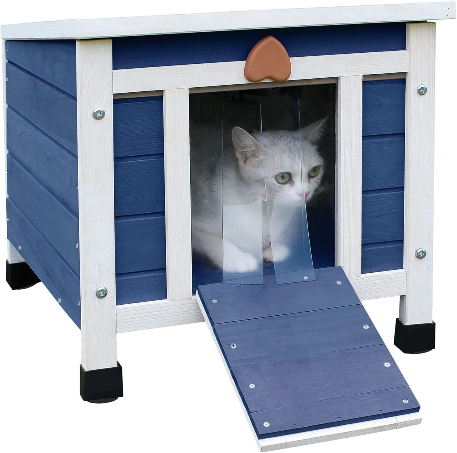 Deblue Weatherproof Cat House for Outdoor Cats - Ideal Shelter