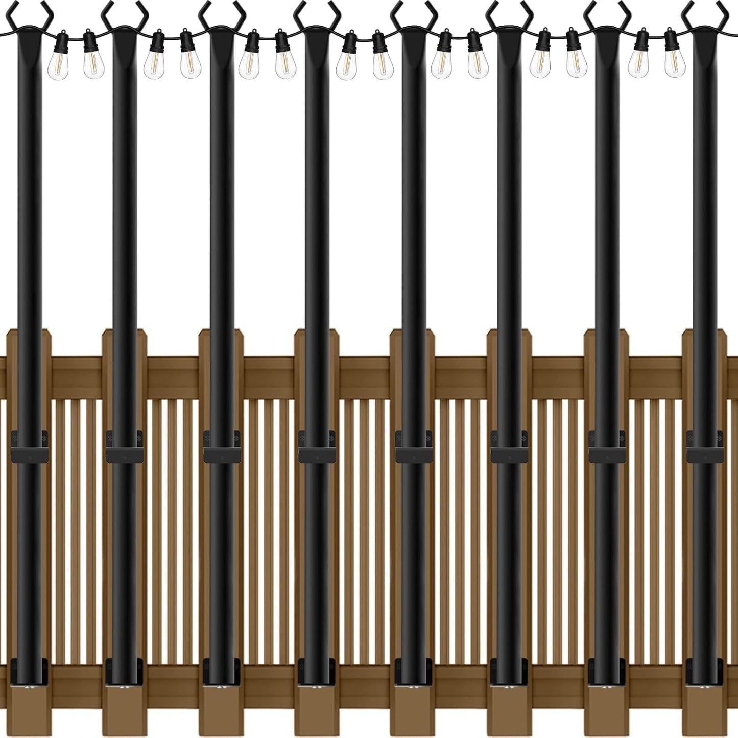 8 Pack 5Ft String Light Poles for Outdoor Lighting Needs
