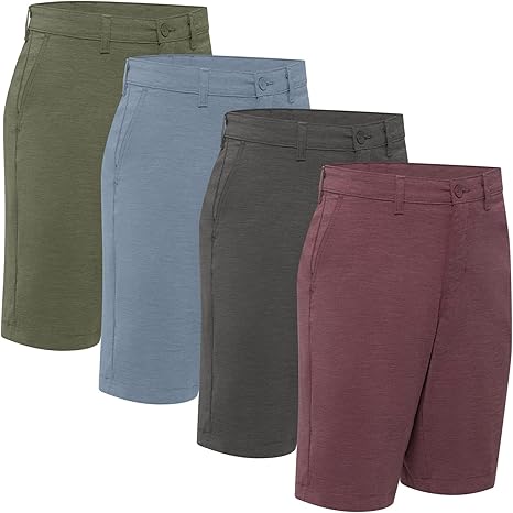 Casual Golf Hybrid Shorts for Men Classic Dress Flat Front