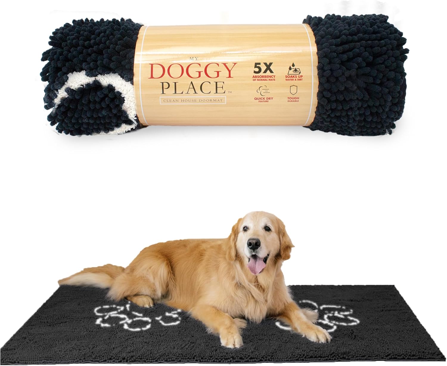 Microfiber Dog Mat for Muddy Paws - Non-Slip and Absorbent