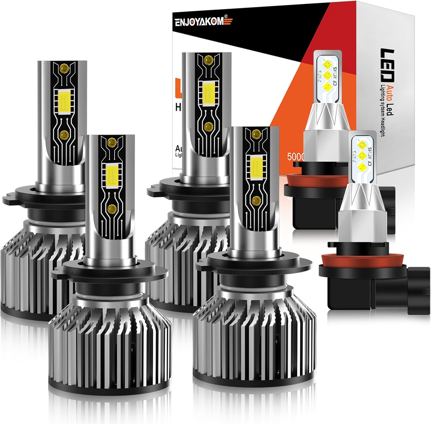 Compatible H7 High Beam and Low Beam Bulbs for Sonata 2011-2014