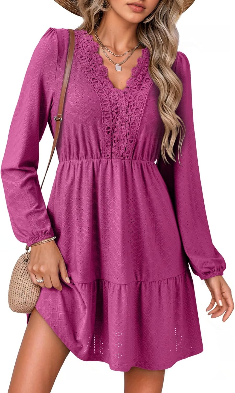 Dokotoo Fall Dresses for Women 2025 Elegant Lace Mini Dress