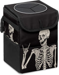 Goth Skull Car Trash Can with Lid - Compact Waterproof Organizer