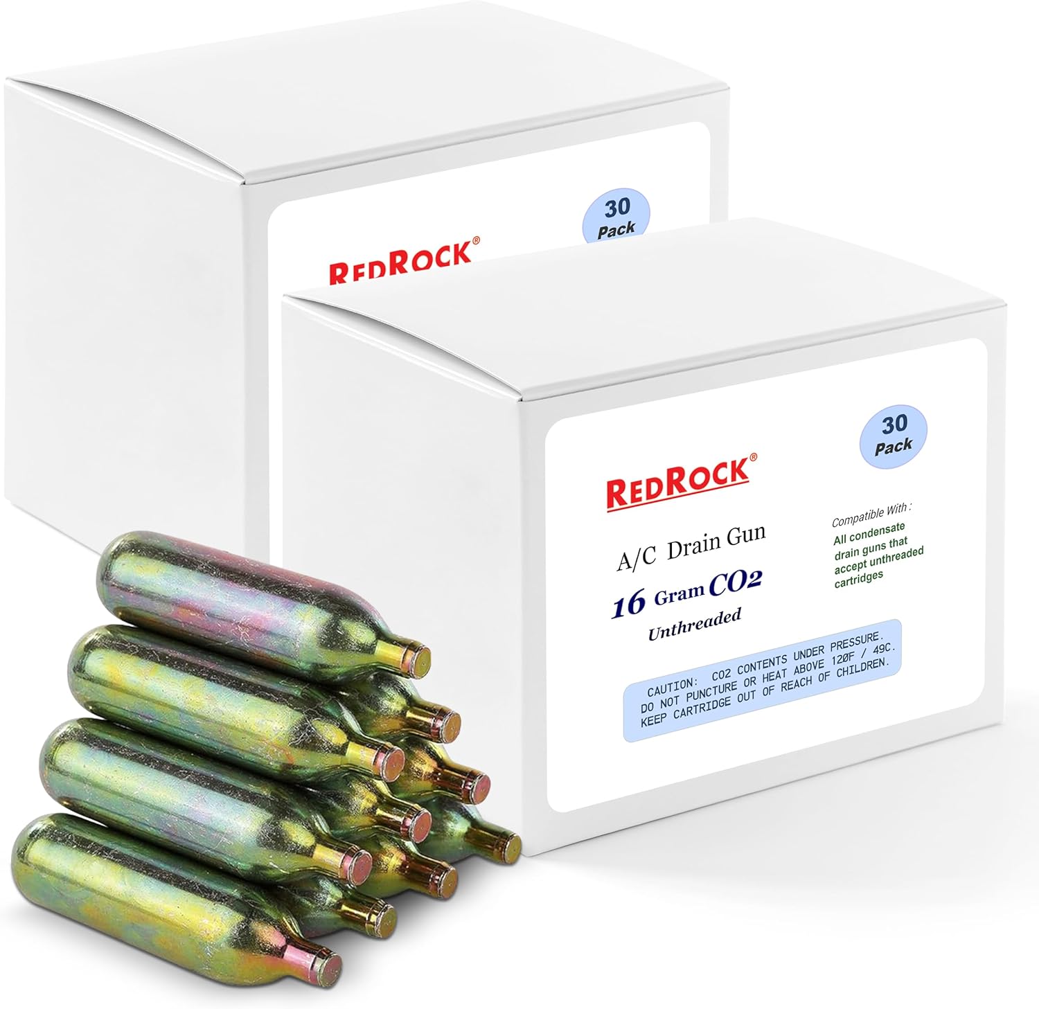 RedRock 16 Gram Unthreaded CO2 Cartridges for Gallo Drain Gun