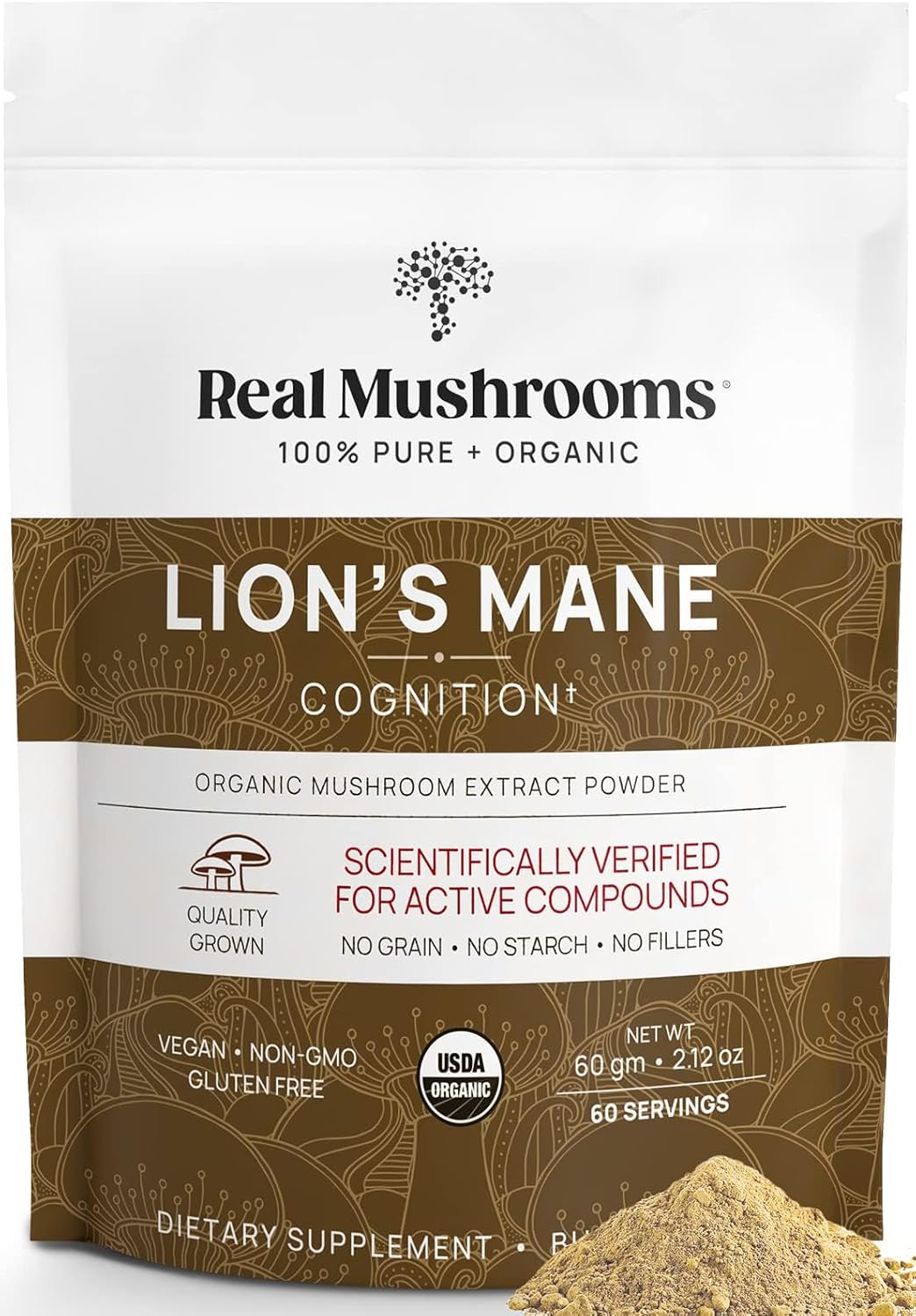 Organic Lions Mane Mushroom Supplement for Overall Wellness