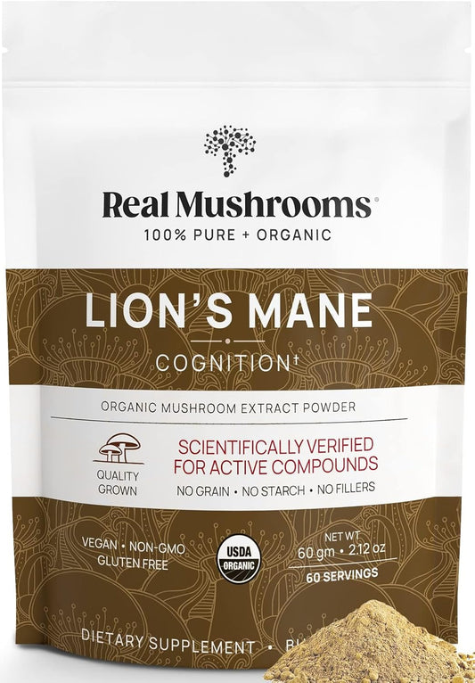 Organic Lions Mane Mushroom Supplement for Overall Wellness