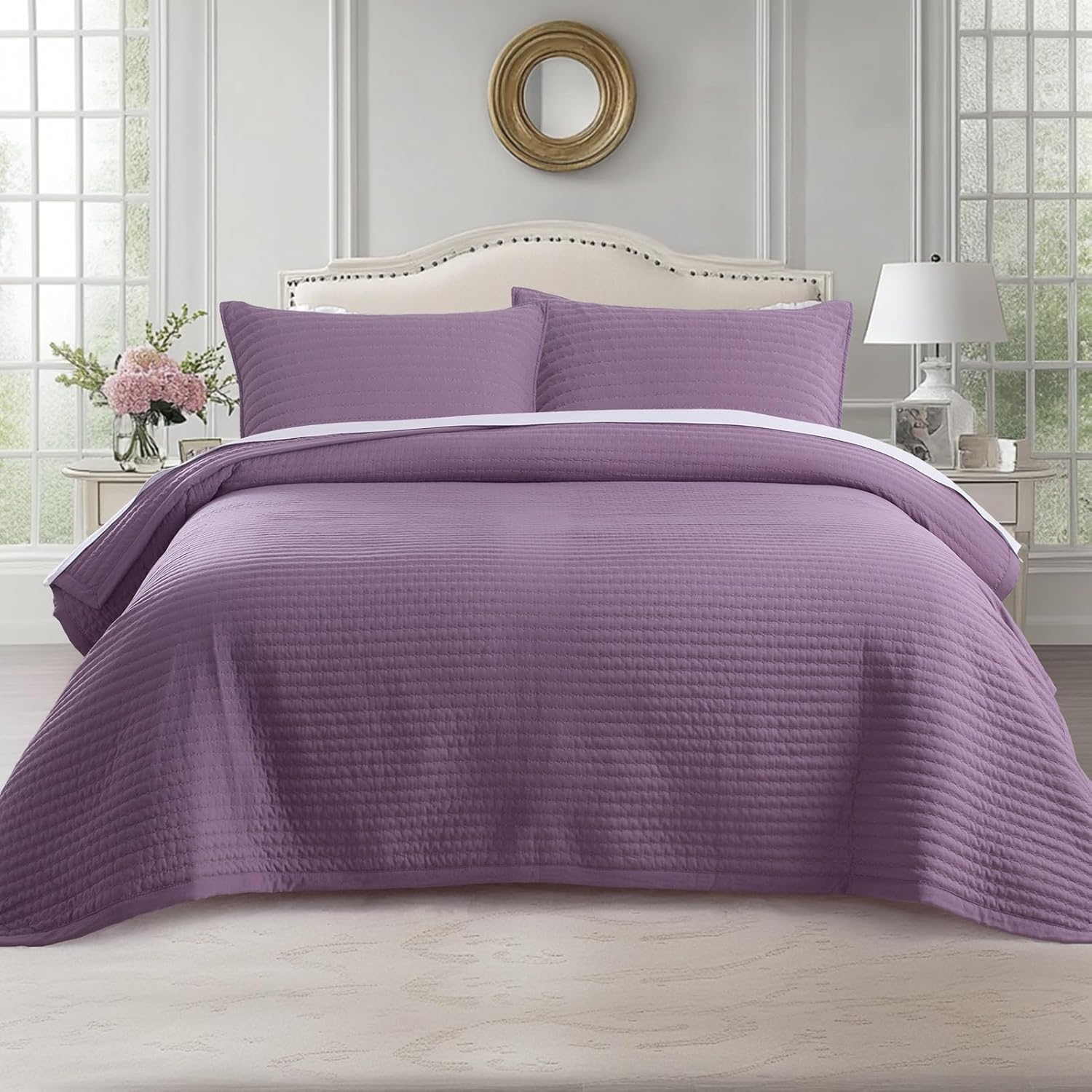 KASENTEX Queen Quilt Set Soft Washed Lightweight Bedspread