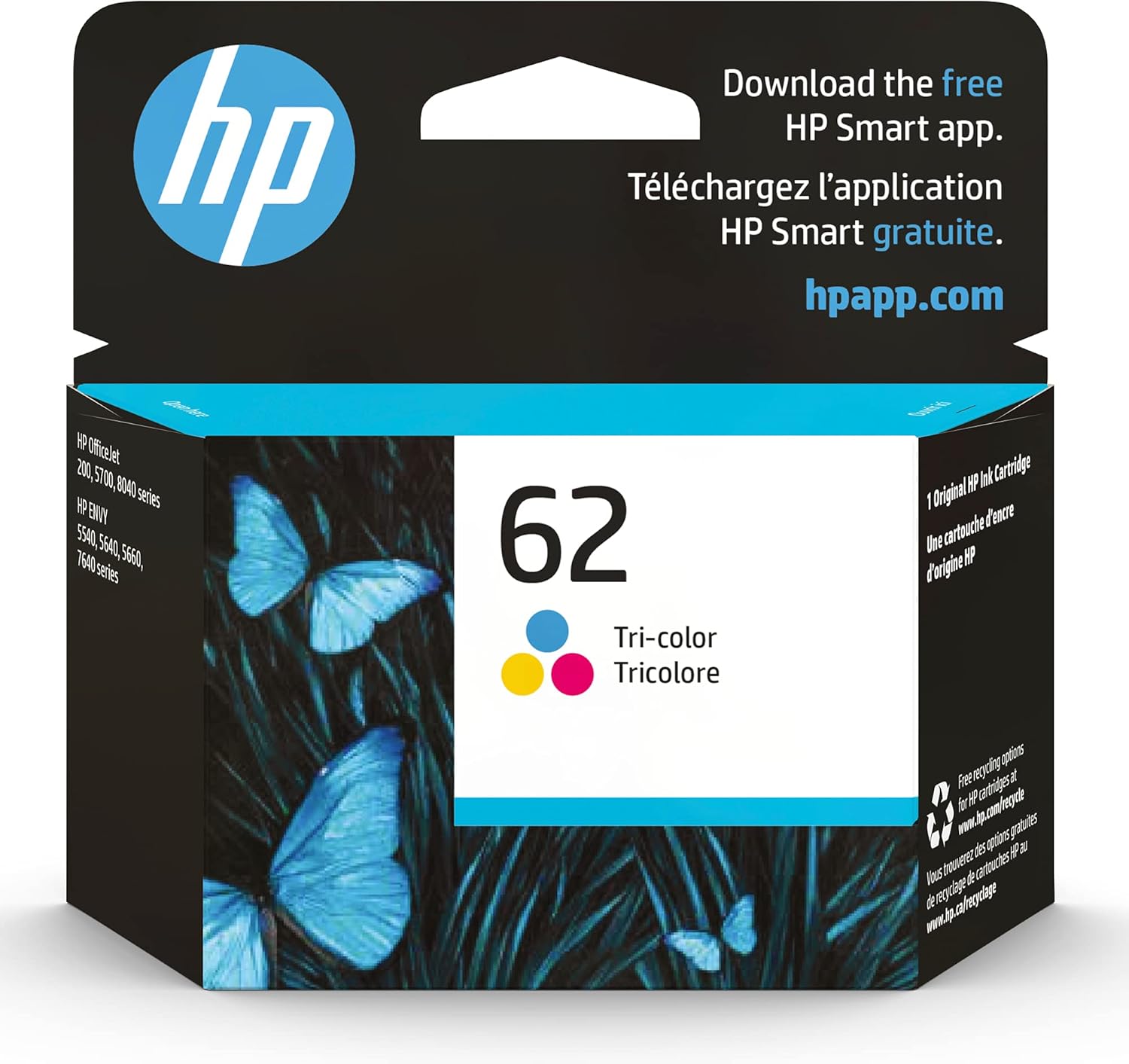HP 62 Tri-Color Ink | Instant Ink Eligible