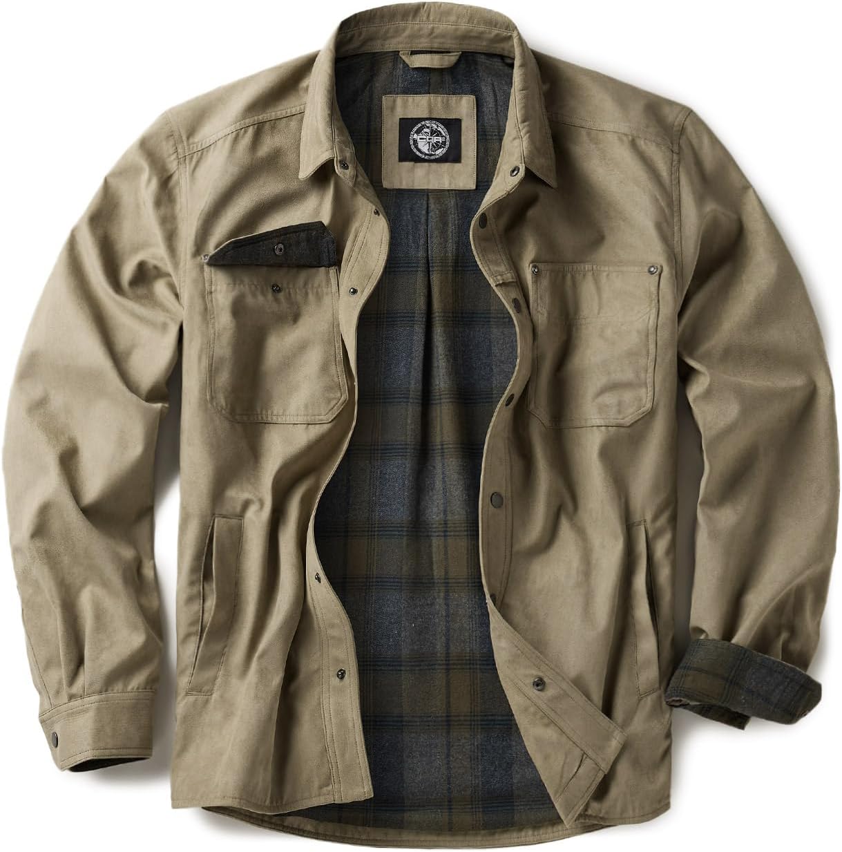 CQR Men's Flannel Shirt Jacket for Winter Outdoor Activities