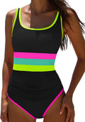 One Piece Tummy Control Swimsuit - Slimming Neon Beach Suit
