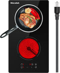 Electric Cooktop 12 in 2-Burner Built-In Ceramic Stove Top - Plug-In